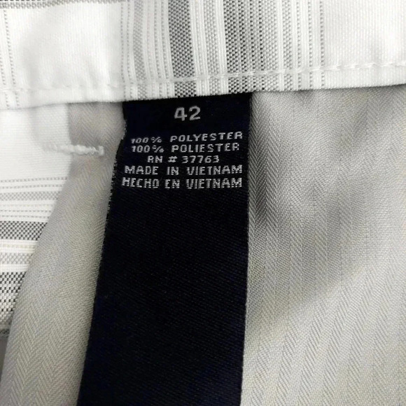 NWT PGA Tour Golf Shorts Mens 42 White Gray Tan Flat Front Plaid Slash Pockets - Picture 5 of 6